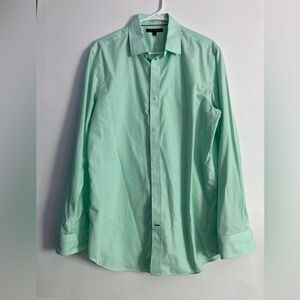 Banana Republic SZ L Green Casual Button Down long sleeve shirt 100% Cotton